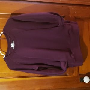 Zyia NWOT Plum Oh So Soft Pocket Crewneck Sweatshirt size large
